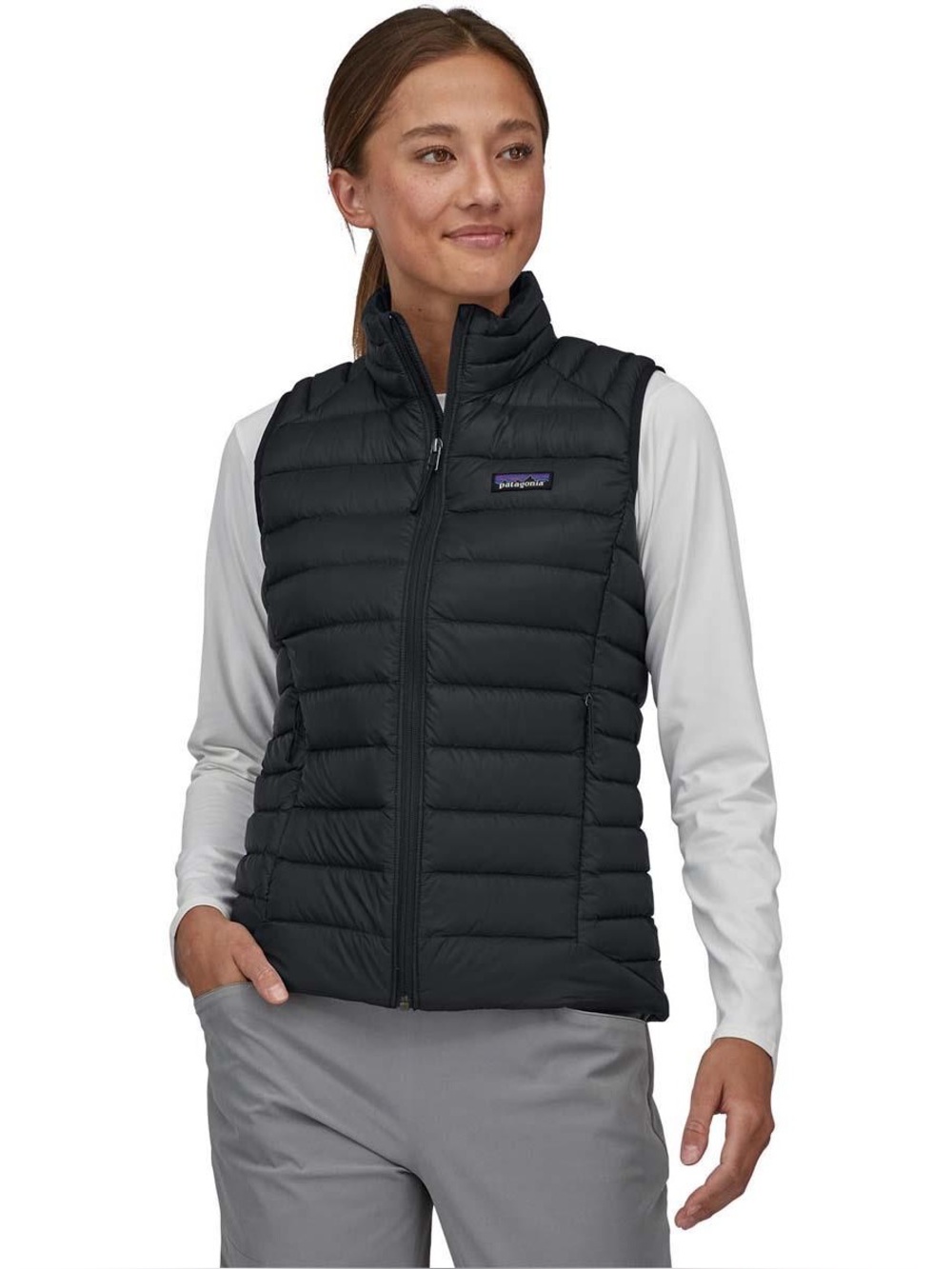Patagonia Down Sweater Black Winter Puffy  Goosedown Vest - Women's XL